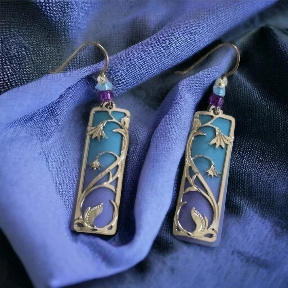 Ombre Floral Dangle Earrings
